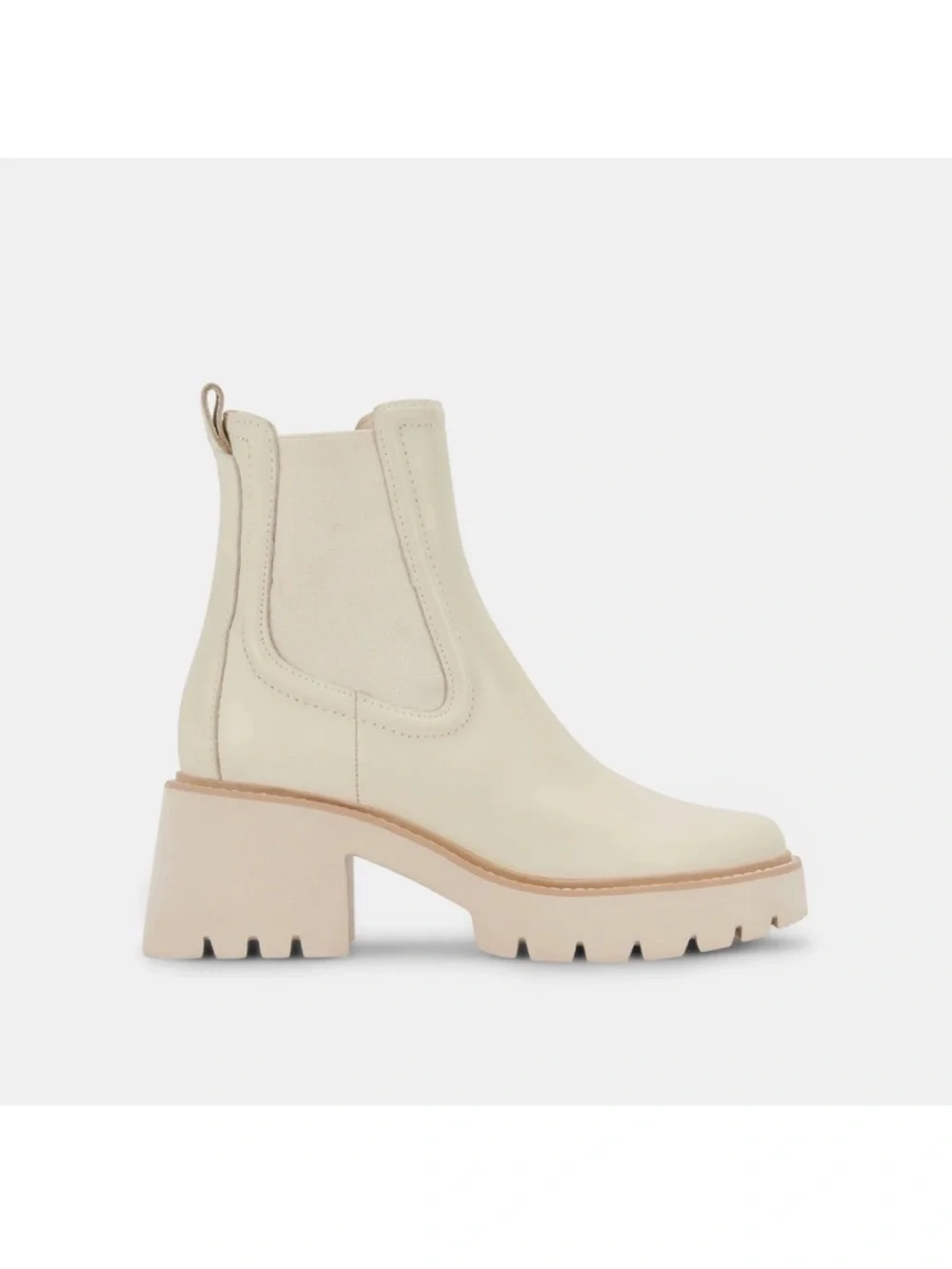 Dolce Vita Cream Lug-Heel Chelsea Booties